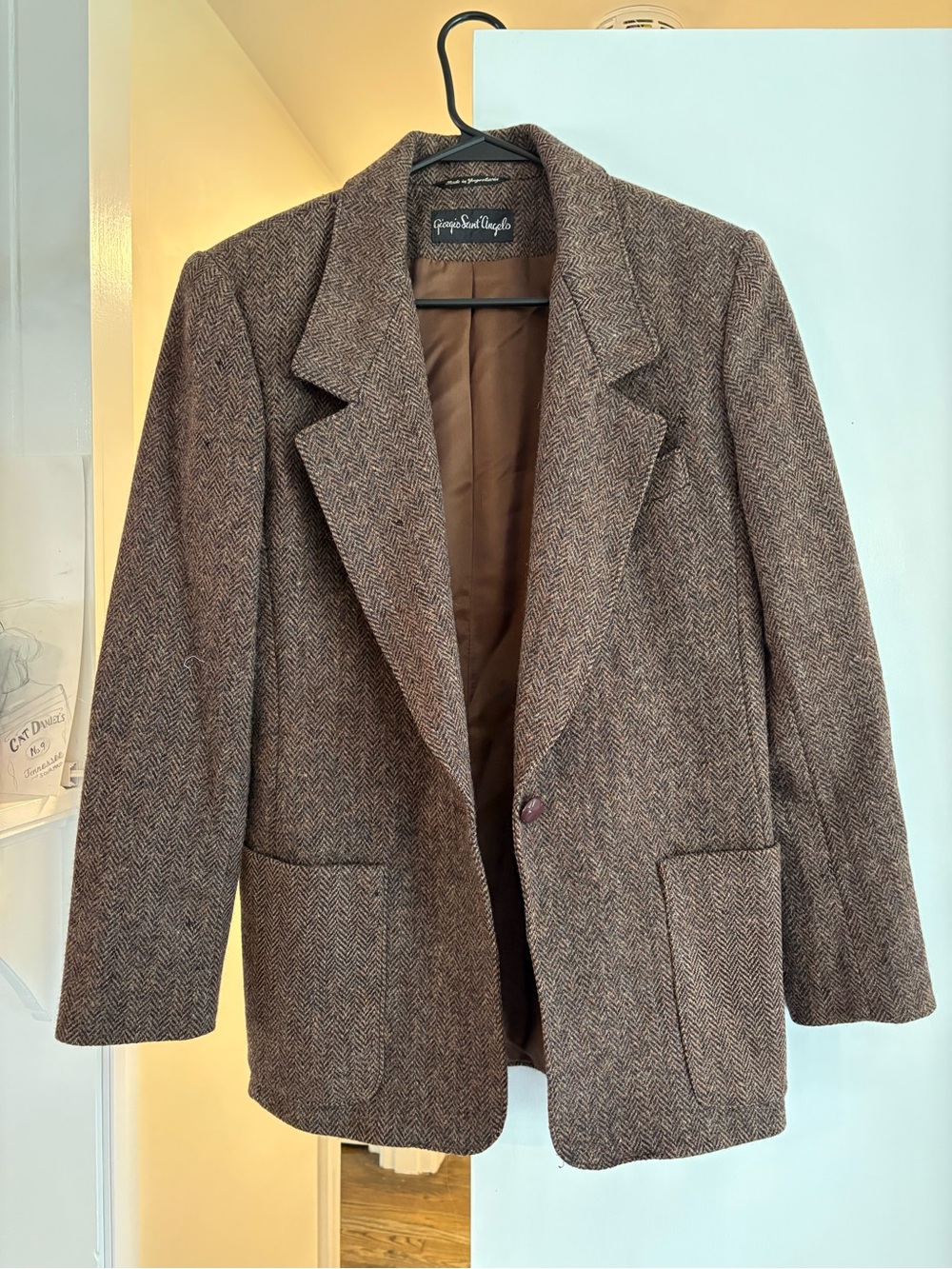 Giorgio Sant' Angelo Women's Brown Herringbone Blazer
